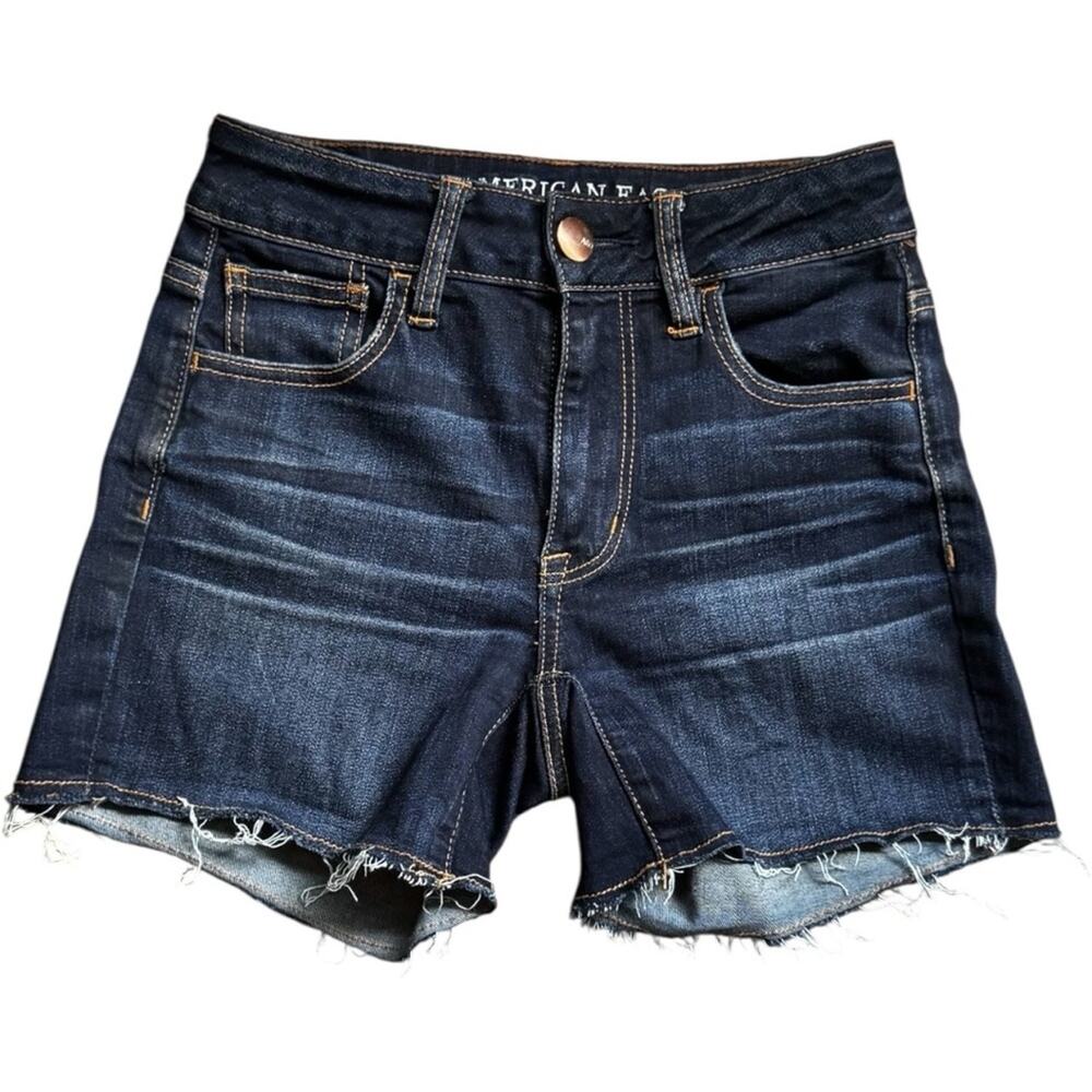 American Eagle Outfitters Women's Dark Blue Denim Shorts Sz 0